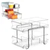 Storage Bags Under Sink Organizers And Pull Out Organizer Shelf With Drawers 2 Tiers Clear Slide Cabinet & Countertop Pantry