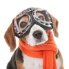 Hondenbril met groot oppervlak en opvouwbaar, comfortabel frame, verstelbare bandjes, winddicht, sneeuwbestendig, oogbescherming, grote rassenbril voor buitenrijden, rijden
