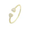 Cuore di spedizione gratuito amore forma del braccialetto regolabile Bracciale da donna hip hop ghiacciato bling cubico zirconia coppia regalo di gioielli