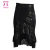 Skirts Victorian Black Satin Lace Floral Ruffles Steampunk Skirt Burlesque Vintage Sexy Skirts Womens Plus Size 6XL Gothic Clothing 230710