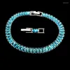 Bracelets porte-bonheur Funmode Design de mode Zircon cubique bleu dames femmes accessoires Pulsera vente en gros FB139