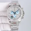 Diamond Watch Mens الآلي الميكانيكية 7750 توقيت وظيفة المصمم الساعات الياقوت 40mm نساء ساعة الرسغ