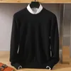 Herrtröjor Höst och vinter Mink Cashmere tröja O-ringad tröja Stickad Plus Size High-end moderock 20 färger
