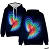 Moletons femininos com capuz Lgbt Pride Month Impressão 3D Oversized Moletom feminino/masculino Lgbtq Gay Bissexual Lésbica Tarambola arco-íris Hoo Dhyub