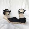 Veowalk Vintage Women Sandals Casual Linen Canvas Wedge Sandials Summer Ankle Strap 6cm Med Heel Platform Pump Espadrilles Shoes L230704