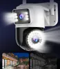 Double caméra double écran moniteur 4g caméra extérieure maison vision nocturne haute définition balle de pistolet extérieure sans fil WiFi