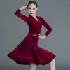 Estilo de roupa de palco Vestido de dança latina infantil Roupa de veludo para meninas Competição de celebridades on-line Grau