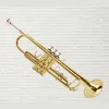 Högkvalitativ trumpet MTR-200 Bb B platt trumpetinstrument med hårt fodral, munstycke, tyg och handskar, guld