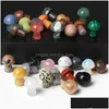 Stone Random Color 2Cm Mini Mushroom Plant Statue Natural Carving Aquarium Home Decoration Crystal Polishing Gem Drop Delivery Jewelr Dhwvq