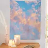 Tapestries Pink Moon Tapestry Wall Hanging Life Dream Aesthetics Sky Love White Sun Home Decoration Tapestry Background Fabric