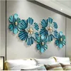 Muurstickers Nordic driedimensionale ijzeren bloem hangende ambachten decoratieve kunst Home Office Restaurant decoratie