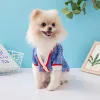 Designer Dog Clothes Brands Dog Apparel with Jacquard Letter Pattern Soft Dogs Sweater Classic Pet Casual Wear Clothing Fashion Cardigan
