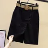 Saias Calças Saia para Mulheres Shorts Verão Perna Larga Azul Cintura Alta A Line Bolsos Mulher Curto Like Black Moda Coreana Culotte 230710