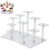 Decorative Objects Figurines Acrylic Display stand for Amiibo Figures Cosmetic Nail Polish Clay Doll Jewelry Stand Riser Cupcake 230710