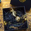 Förpackningslådor Guld Snitch Ring Box Vingar Rörlig lyx smyckeskrin Förvaringsorganisatör Fodral Displayer Halsband Förslag Födelsedag Presentkartong Idéer 230710