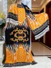 Ethnic Clothing Muslim Dress With Big Scarf For Women 2023 Dubai Ramadan Payer Clothes Floral Applique Printing Cotton African Dresses