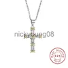 Pendant Necklaces 2020 New Arrival Unique Ins Luxury Jewelry 925 Sterling Silver Princess Cut Topaz Cross Pendant Party Women Wedding Link Chain Necklace Gift x0711