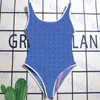 Designer badmode Blue Letter Bikini voor dames Eendelig badpak Mode Backless zwemkleding met beha