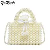 Evening Bags YoReAi Women Pearl Handmade Bag Beaded Clutch Wallet Magic Handbags Ladies Wedding Bridal Handbag Party Purse 230711