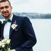 Dekoracyjne Kwiaty Groom Boutonniere | Ręcznie robione sztuczne butonierki Phalaenopsis - i męski stanik na ceremonię ślubną Anni