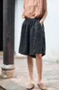 Shorts pour femmes coton lin femmes été solide Vintage taille élastique pantalon large décontracté vêtements amples