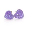 Stud Fashion Heart 12Mm Resin Druzy Drusy Earrings Stainless Steel Handmade For Women Jewelry Drop Delivery Dhgw3