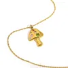 Łańcuchy Greatera Trendy ze stali nierdzewnej grzybowe wisach wisiorka dla kobiet dhineston złota w łańcuch biżuterii 2023