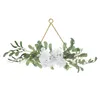 Decoratieve Bloemen Eucalyptus Bladeren Krans Voor Voordeur Kunstbloem Metalen Frame Lente Home Decor Groen