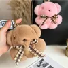 سلاسل المفاتيح Lanyards الفاخرة Rex REX Rabbit Fur Little Cute Bear Bear -keychain Fluffy Orventicality Cartoons Toys Key Ring Ring Women Bag Ornament Trinket Gifts 230710