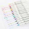 Canetas para pintura Japonesa WFT8 51525 conjunto de cores Caneta pincel suave MildLiner Caneta marca-texto leve de duas pontas Material escolar 230710