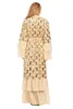 Vêtements ethniques Gland Paillettes À Manches Longues Mode Abaya En Mousseline De Soie Patchwork Maxi Robe Musulmane Abayas Pour Femmes Point Ouvert Robes Décontractées