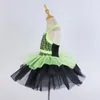 Stage Wear Women Girl Green Shiny Sequin Dance Leotard Ballet Tutu Dress Unitard Lovely Mesh Performance Costume