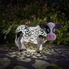 LED Solar Light Daisy Cow Statua solare Ornamento in resina Cortile Scultura Figurine Prato LED Statua luminosa Decorazioni da giardino impermeabili L230620