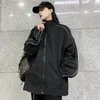 Pants Deeptown Vintage Women Reflective Jacket Overdimensionerad Y2K Streetwear Haruku Korean Style Gothic Female Black Zipper Coat Chic Bf