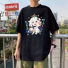 Camisetas masculinas Harajuku Genshin Impact Xiao Cool T-Shirt Summer Streetwear Kawaii Cartoon Morax e Qiqi Graphics Oversized O-neck Short