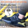 Gold Noble Men Breathable Air Mesh Safety Shoes Work Sneakers Male Wear Resistant Cushion Shoes Work Boots Indestructible T808