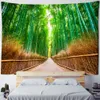 Tapestries Bamboo Forest Bird Landscape Painting Tapestry Wall Hanging Style TV Background Home Decor R230710