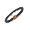 Charm Armband Natursten Chakra Armband 6Mm Lava Tigers Eye Ametist Bead Dam Man Smycken Drop Delivery Dhqrs