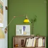 Lampes murales gauche et droite rotation lampe en cuivre Beisde balançoire bras Long vert blanc abat-jour nordique moderne Wandlamp éclairage