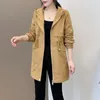 Women's Trench Coats Women Windbreaker Female Add Velvet Warm Hooded Coat Nice Autumn Winter Mid-length Women's Lining