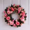 Decorative Flowers 40CM Artificial Rattan Hanging Rose Vine For Wedding Wreath Home Wall Decor Garland Plant Fake Flower