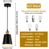 Lampes suspendues Suspension Lampe Vintage Industriel Fer Cylindrique Abat-Jour Rétro Lumière Éclairage Intérieur Pour Ferme E27 Plafond