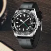 Ruch zegarki męskie zegarki styl 40mm czarna tarcza mistrz automatyczne mechaniczne szafirowe szkło klasyczny Model składany zegarek Super Luminou
