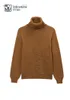 Damtröjor Johnstons of Elgin Höst och vinter Virkad Cashmere Turtleneck Pullover Dark Camel