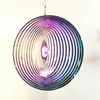 3D Round Rotating Wind Chimes Flowing-Light Effect Design Home Garden Decoration Outdoor Hanging Decor Gift Shiny Wind Spinners L230620