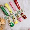 Key Rings Ring Chain Bag Pendant Cute Cartoon Shaped Mug Cup Coffee Doll Keychain Lovers Valentine Day Gifts Party Favors Wl Dh40H