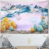 Tapestries 3D Goldfish Flowers Tapestry Natural Scenery Wall Hanging Carpets Beauty Dorm Home Decor R230710