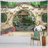 Гобелены бамбуковый лес коттедж оконная живопись гобелен настенный олень эстетика комната домашний декор