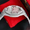 Bewegingshorloge met diamant Mechanisch diamanten horloge Herenhorloge Bewegingshorloge 41 mm roestvrijstalen band Saffier waterdicht OroloUEJG