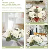 Decorative Flowers Gift Wreath Ring Hanging Front Door Wedding Christmas Layout Props Pillar Wreaths Cloth Rings Decoration
